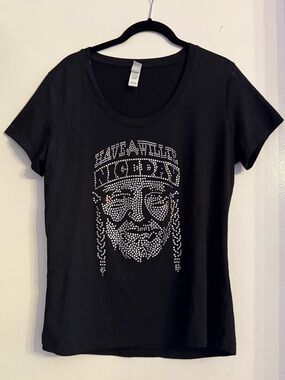 Willie Nelson Rhinestone Studded Tee